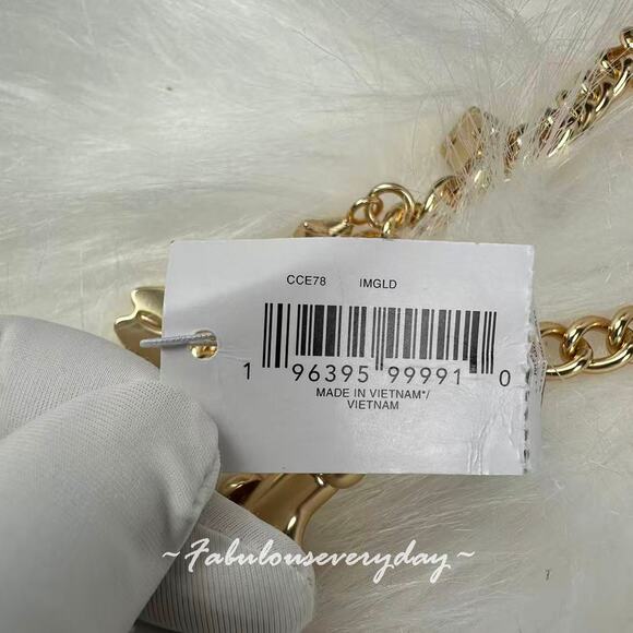 Coach Charm Chain Strap Brass/Gold CCE78 Star Heart Bow C Cherry Tea rose No Bag - Picture 6 of 7